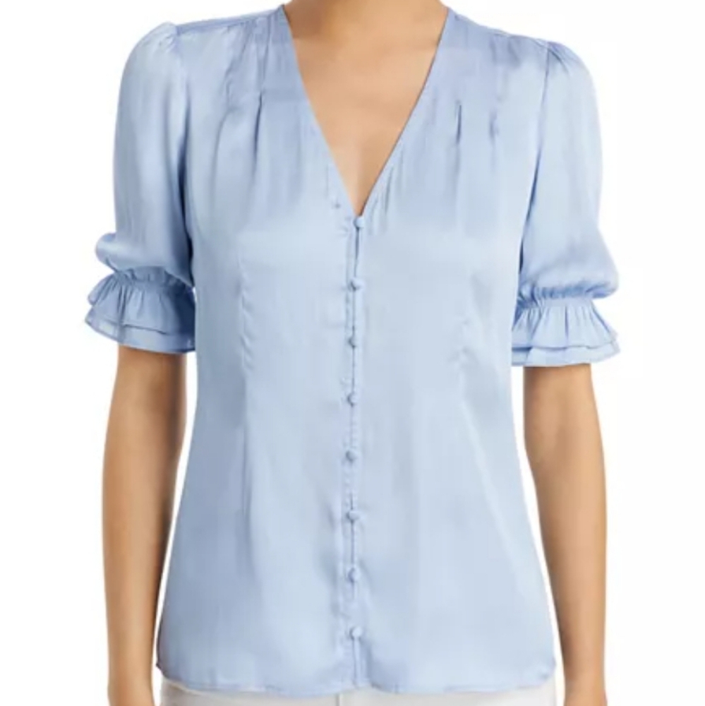 Paige Carinne V neck Blue Top Size: Medium